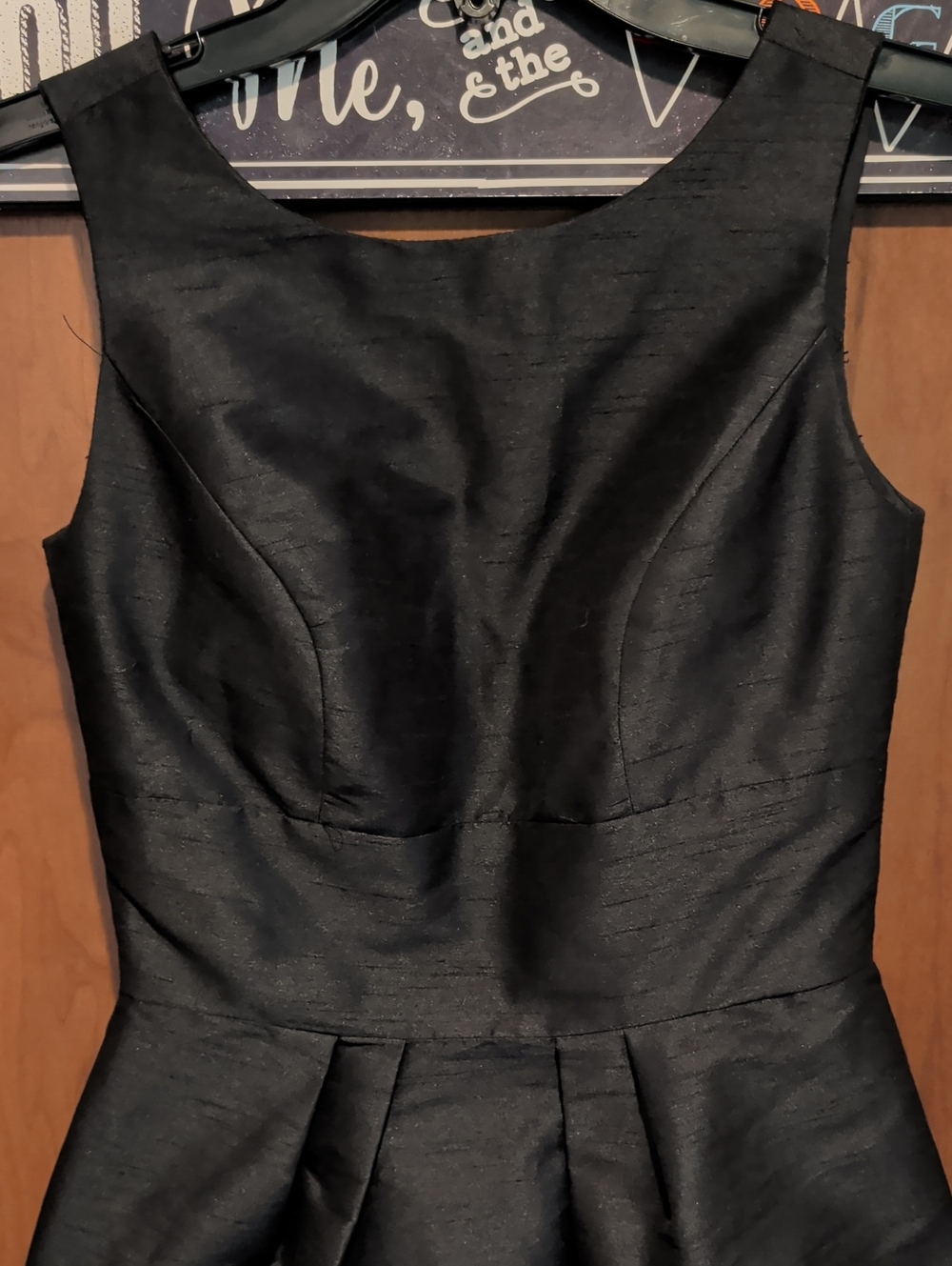ALFRED SUNG Black Sleeveless Pleated A-Line Cocktail Dress - Picture 2 of 5
